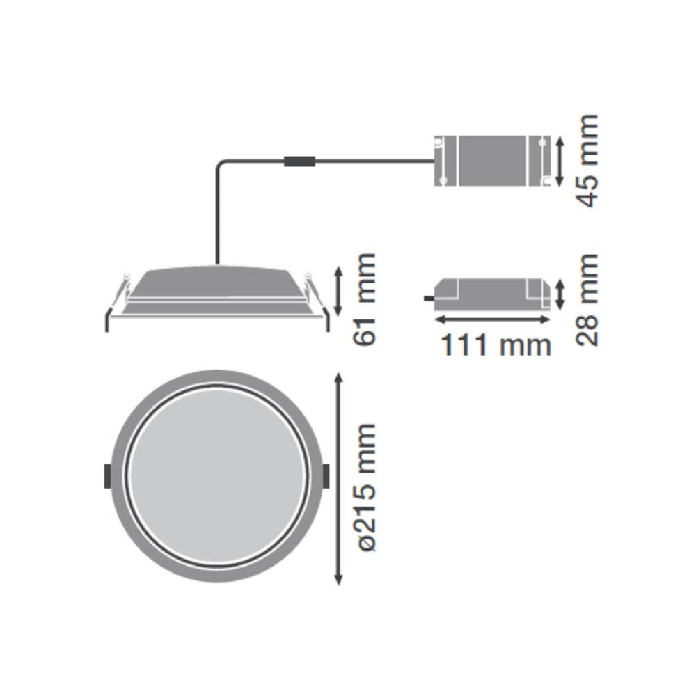 LUMINARIA  LED DOWNLIGHT  COLOR BLANCO 25W- 3000K LEDVANCED