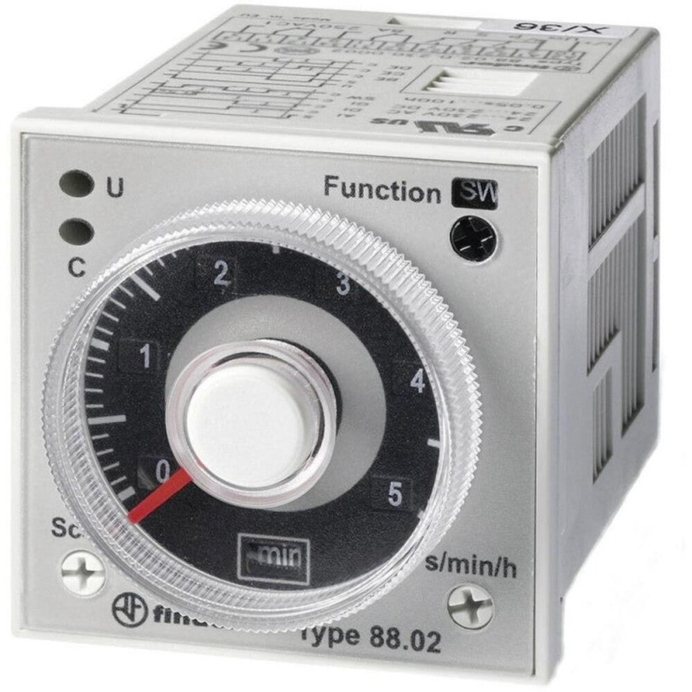 TEMPORIZADOR ENCHUFABLE MULTIFUNCION 24...230V. 2 CONTACTOS ESTANDAR FINDER