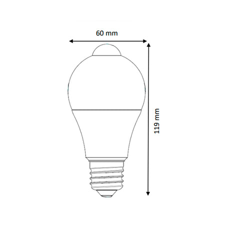 FOCO DE LED 9W C/ SENSOR 100-240V 806LM 3000K E27 IP20 MCA OSRAM