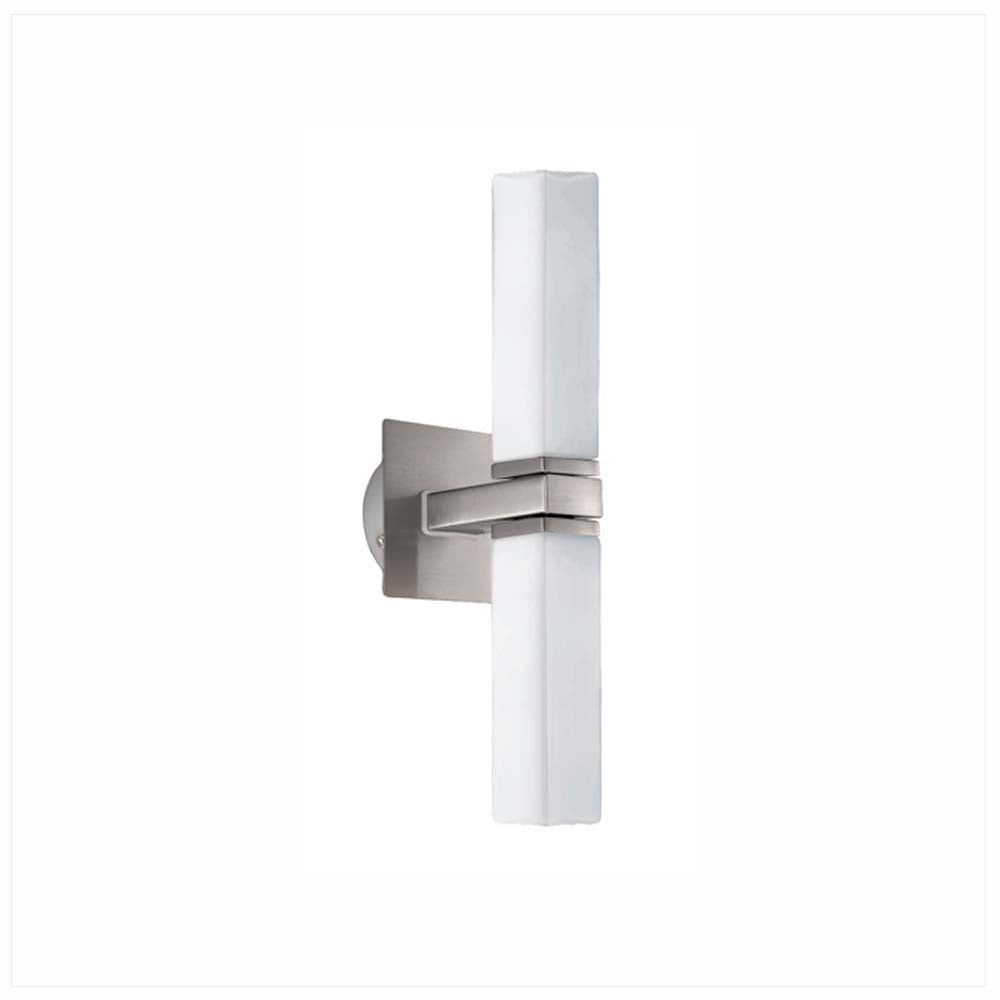 LUMINARIO DE MURO EGLO PALERMO BASE G9 40W NIQUEL SATIN Y CRISTAL BLANCO