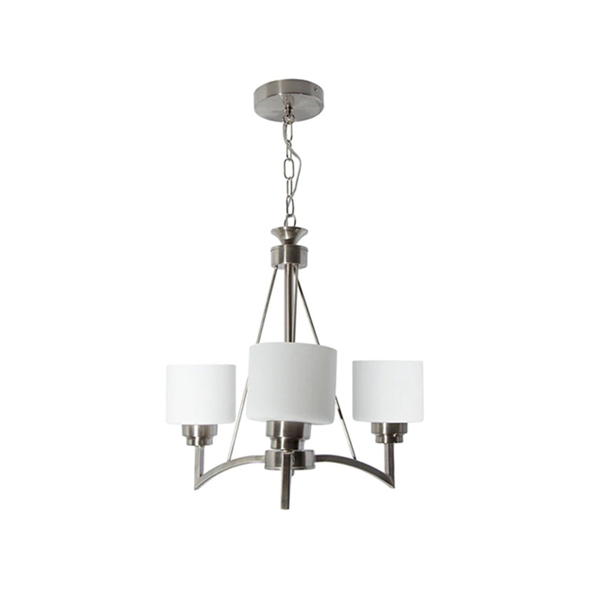 LAMPARA COLGANTE NIQUEL SATINADO E27 60W 3 LUCES 120V 44X50 S/FOCO *** HA. LUMI ***