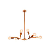 LAMPARA TECHO VINTAGE DORADO E27 6 LUCES 40W 120V 100X60