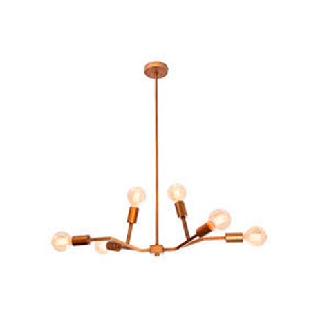 LAMPARA TECHO VINTAGE DORADO E27 6 LUCES 40W 120V 100X60