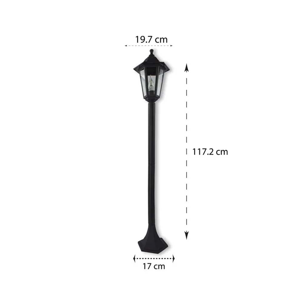 MINI POSTE FAROL PARA INTERIOR Y EXTERIOR 1.17 M. NEGRO AVA ADIR