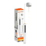 LAMPARA COLGANTE LED METAL 1.5M 8W LUZ CALIDA BRILLANTE DIRECTA/INDIRECTA IRC90 NO ATENUABLE BCO