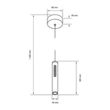 LAMPARA COLGANTE LED METAL 1.5M 8W LUZ CALIDA BRILLANTE DIRECTA/INDIRECTA IRC90 NO ATENUABLE NGO