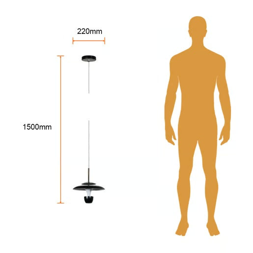 LAMPARA COLGANTE LED ACRILICO 1.5M 8W LUZ CALIDA BRILLANTE NO ATENUABLE