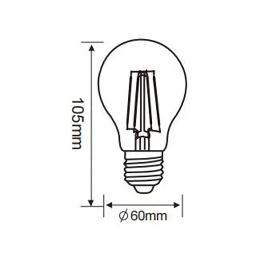 FOCO A19 LED FILAMENTO 8 W IRC 80 LUZ CALIDA BRILLANTE BASE E27 ATENUABLE