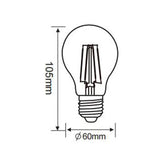 FOCO A19 LED FILAMENTO 8 W IRC 80 LUZ DE DIA BASE E27 ATENUABLE