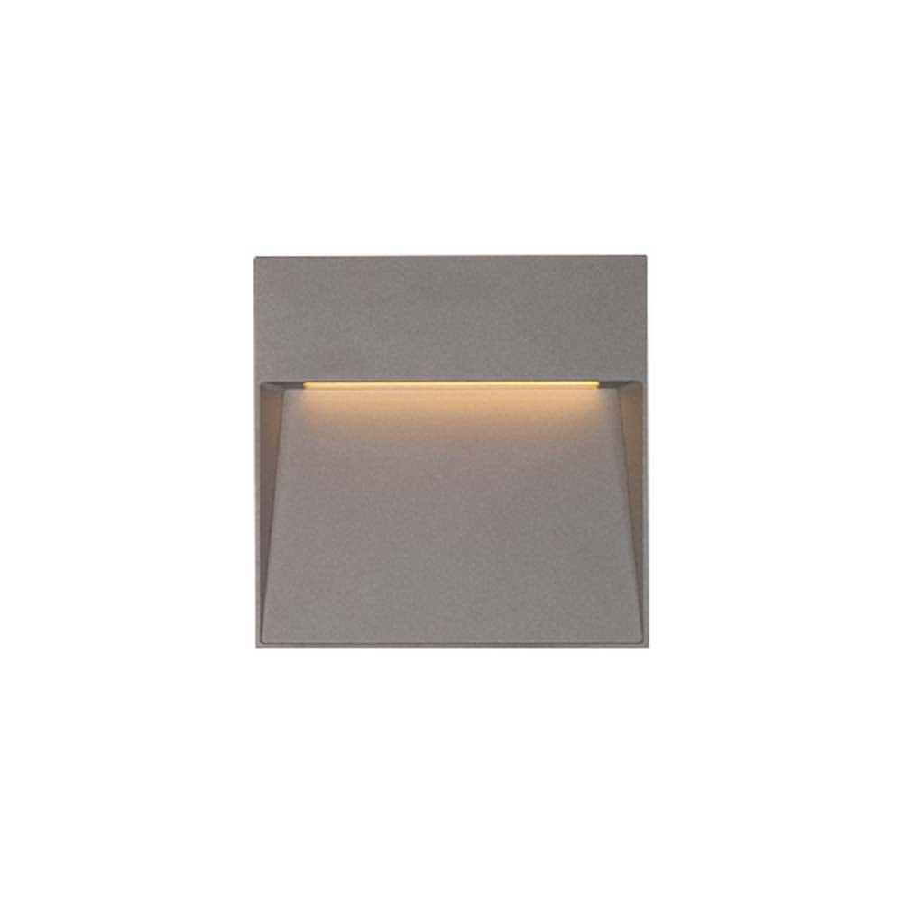 LUZ DE CORTESIA LED SOBREP. MURO 8W/127V. 3000K ALUM. GRIS KAVE I