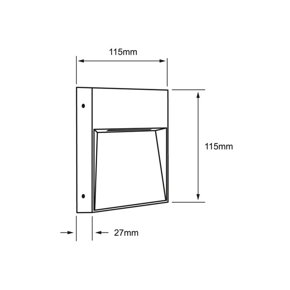 LUZ DE CORTESIA LED SOBREP. MURO 8W/127V. 3000K ALUM. GRIS KAVE I