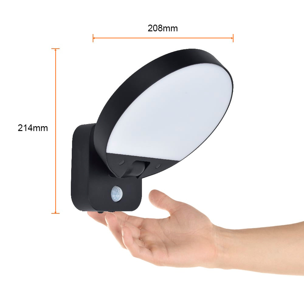 LUMINARIO EXT SOLAR MURO LED 8W 30K NEGRO