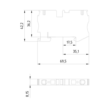 BORNE DE PUESTA A TIERRA CON BORNES DE RESORTE  SECCION:0.5-6MM2 ANCHURA:8.2MM COLOR:VERDE-AMARILLO SIEMENS