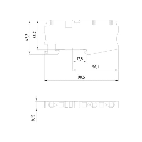 BORNE DE PUESTA A TIERRA CON BORNES DE RESORTE 3 PUNTOS DE CONEXION SECCION:0.5-6MM2 ANCHURA:8.2MM COLOR:VERDE-AMARILLO SIEMENS