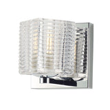 LUMINARIO DE PARED 1LED C/ CRISTAL ACANALADO ACABDO CROMO ***EXHIBIDO***