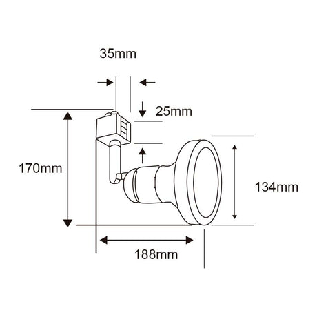LUM. INT. SPOT RIEL 100-240V BLANCO E-27 SIN LAMPARA TECNOLITE
