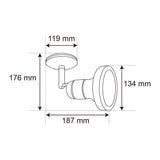 LAMPARA DE INTERIOR SPOT DE SOBREPONER DIRIGIBLE BLANCO S/L 90W 100-240V BASE E27 BREME TECNOLITE
