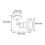 INTERIOR SPOT SOBREPONER S/L 90W 100-240V DIRIGIBLE NEGRO TECNOLITE