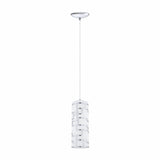 LUMINARIO COLGANTE CRISTAL BLANCO 1X60W E26 ACABADO CROMO EGLO
