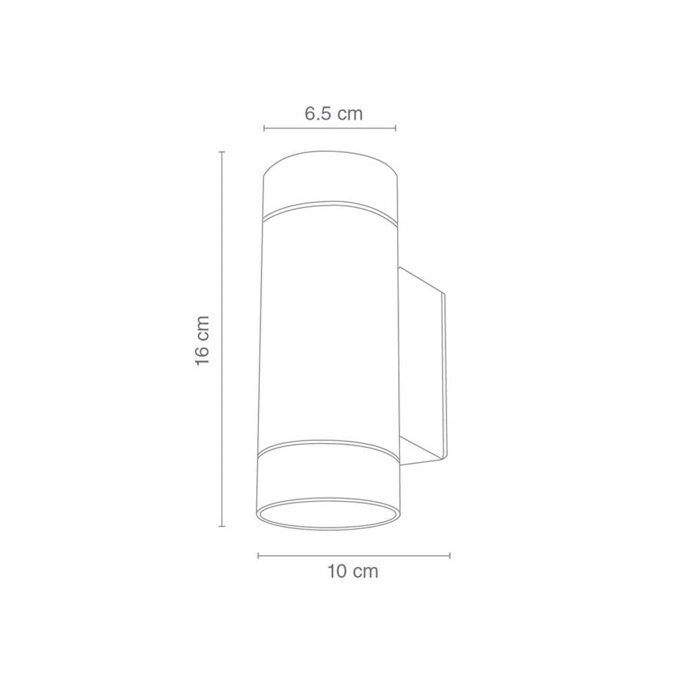 LUMINARIO P/MURO 2XGU10 IP54 GRAFITO CALUX