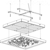 LUMINARIO T/ CARDITO P/ TECHO CROMO H365 4X3W 1550LM LED CRISTAL MCA EGLO ***HAE 2024***