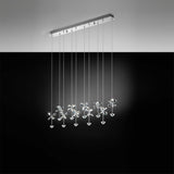 LUMINARIO COLGANTE LED 25W. 10 LUCES CROMO CRISTAL CON LAMP. 93663 PIANOPOLI ***HAE 2024***