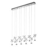 LUMINARIO COLGANTE LED 25W. 10 LUCES CROMO CRISTAL CON LAMP. 93663 PIANOPOLI ***HAE 2024***