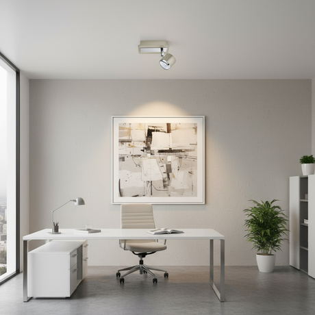 SPOT ACERO COLOR NIQUEL MATE LED (INCLUIDO) PIERINO  *** HA. LUMI ***