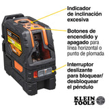 NIVEL LASER AUTONIVELANTE CON NIVEL DE LINEAS EN CRUZ ROJAS Y PUNTO DE PLOMADA ROJO KLEIN TOOLS