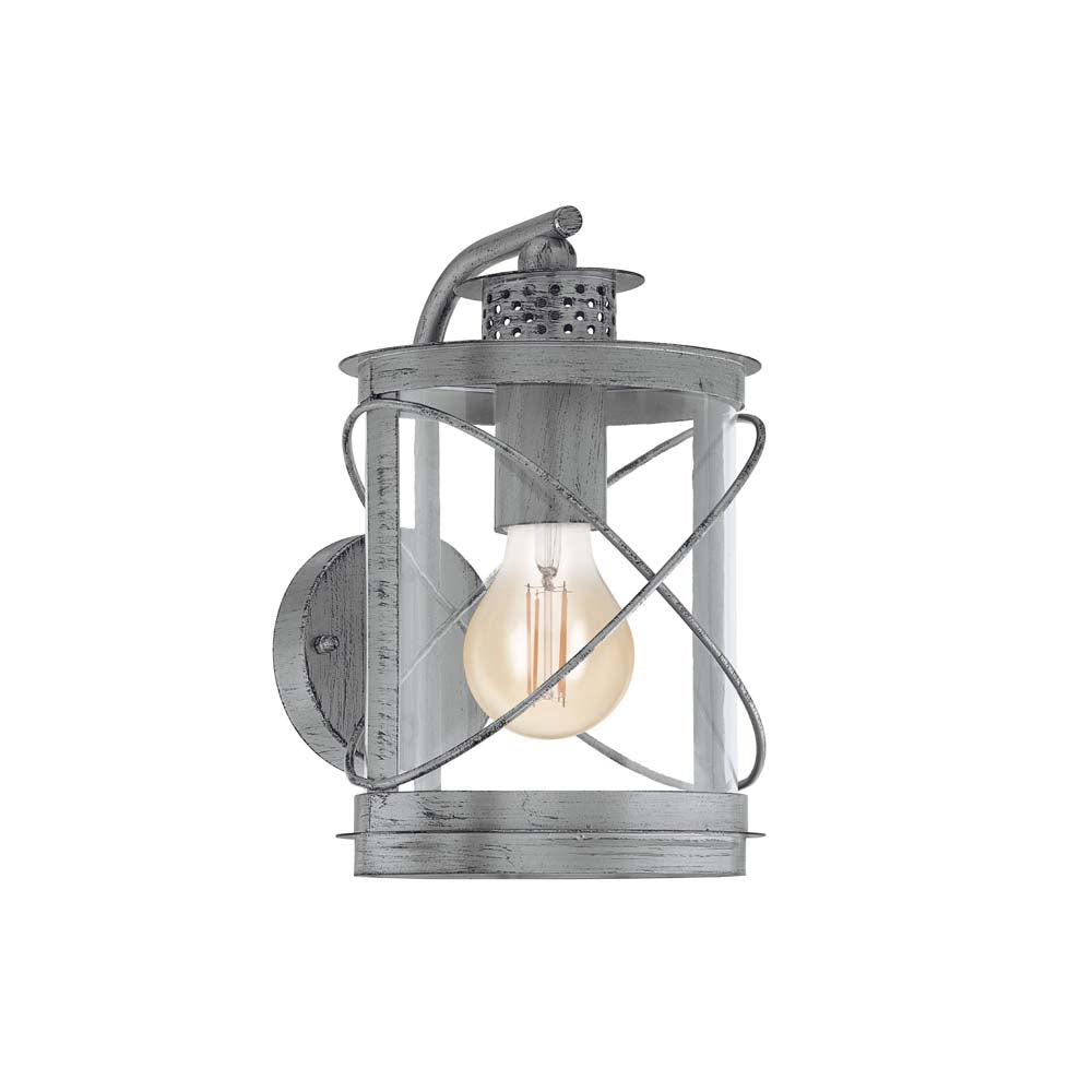 ARBOTANTE TIPO FAROL PLATA ANTIGUO E27 (NO INCLUIDA) IP44 HILBURN 1 EGLO
