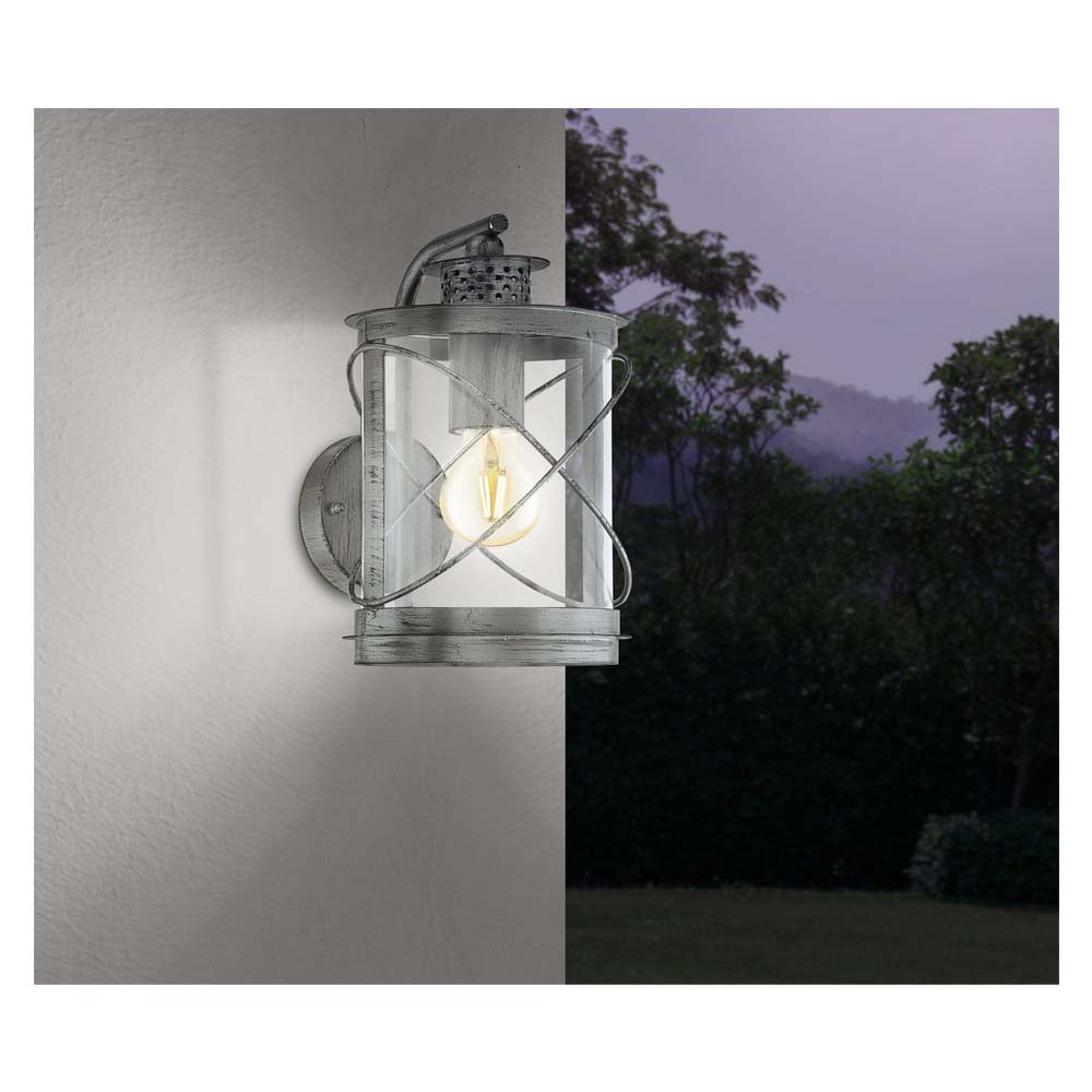 ARBOTANTE TIPO FAROL PLATA ANTIGUO E27 (NO INCLUIDA) IP44 HILBURN 1 EGLO
