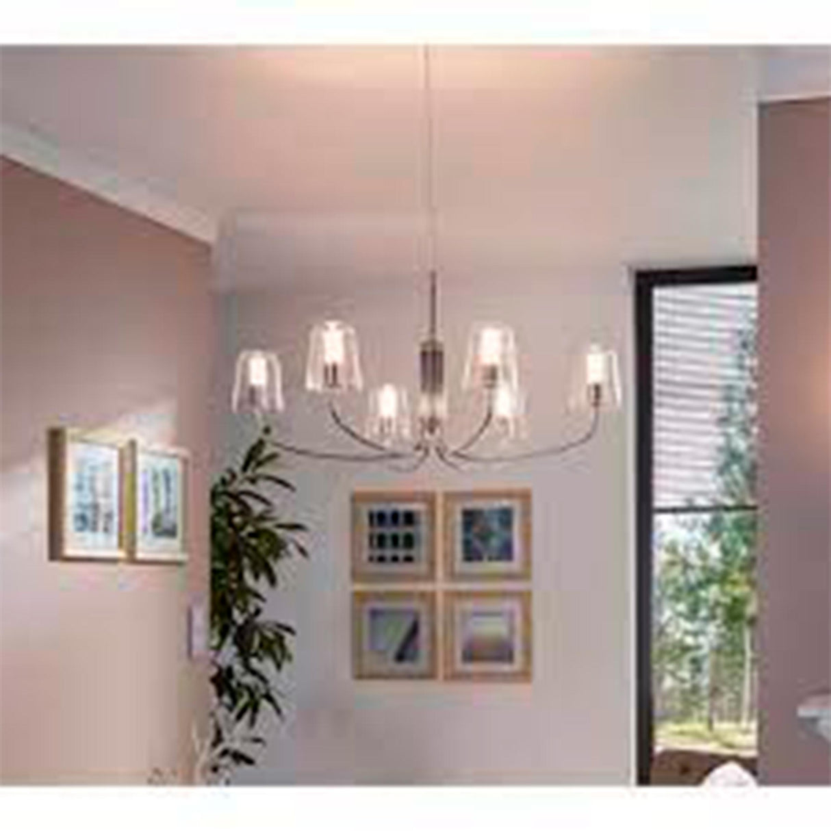 LUMINARIO COLGANTE DE 6 LUCES 6X3.3W G9 ACABDO ACERO MCA EGLO *** HA. LUMI ***
