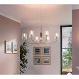LUMINARIO COLGANTE DE 6 LUCES 6X3.3W G9 ACABDO ACERO MCA EGLO *** HA. LUMI ***