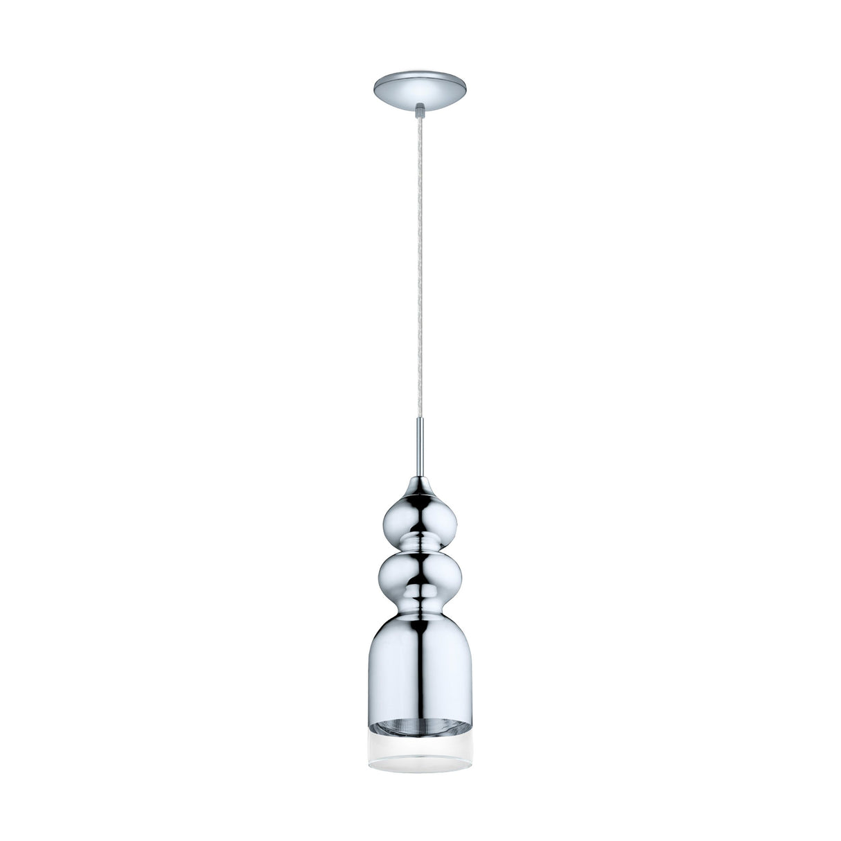LMINARIO COLGANTE BOLANOS LED 1X6W LED GU10 ACABDO ACERO C/ CRISTAL MCA EGLO ***HAE 2024***