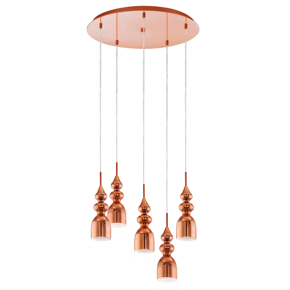 LUMINARIO COLGANTE BOLANOS COBRE 5 LUCES GU10 5X6W (INCLUIDOS) REGULABLE EGLO ***HAE 2024***