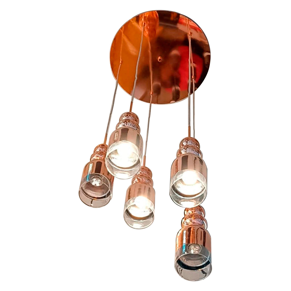 LUMINARIO COLGANTE BOLANOS COBRE 5 LUCES GU10 5X6W (INCLUIDOS) REGULABLE EGLO ***HAE 2024***