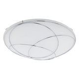 LUM DE TECHO LED 12W CIRCULAR BLANCO-CROMO VIDRIO SATINADO LERIDA MCA EGLO