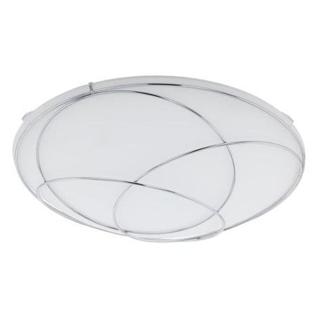 LUM DE TECHO LED 12W CIRCULAR BLANCO-CROMO VIDRIO SATINADO LERIDA MCA EGLO