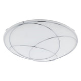 LUM DE TECHO LED 12W CIRCULAR BLANCO-CROMO VIDRIO SATINADO LERIDA MCA EGLO