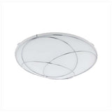 LUM DE TECHO LED 12W CIRCULAR BLANCO-CROMO VIDRIO SATINADO LERIDA MCA EGLO