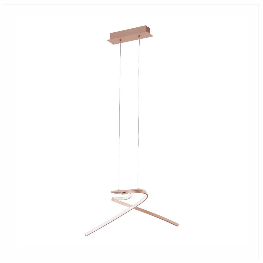 LUMINARIO COLGANTE DOBLE ALUMINIO COLOR ORO ROZA 2 LUZ LED PALOZZA MCA EGLO