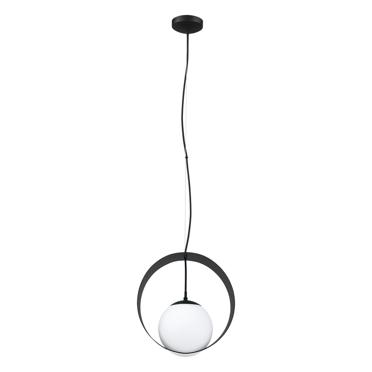 LUMINARIO COLGANTE CIRCULAR E26 1X60W MAX 120V NEGRO/BLANCO CAMARGO *** HA. LUMI ***