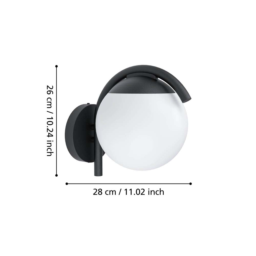 ARBOTANTE ESFERA NEGRO/BLANCO E27 (NO INCLUIDA) IP44 PRATA VECCHIA EGLO ***SIN T.E.***