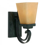 LUMINARIO A MURO CALUX 60W 127V E27 ACABADO VERDE ANTIGUO-CRISTAL