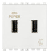 UNIDAD ALIMENTACION USB 5V. 2.1A. 2 MOD. 120-230V. BLANCO PLANA VIMAR