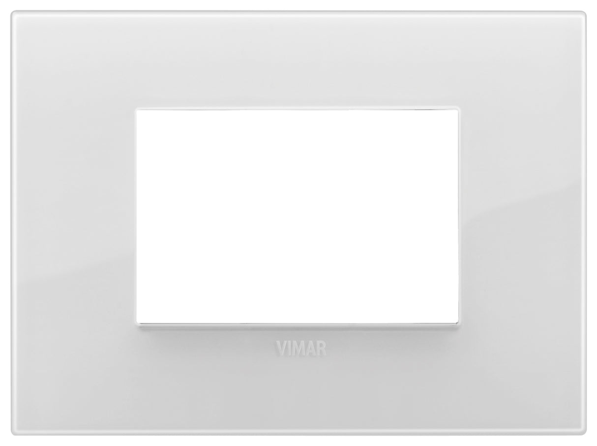 PLACA CLASSIC 3 MOD. TECNOPOLIMERO REFLEX HIELO TOTAL LOOK MARCO BLANCO ARKE VIMAR