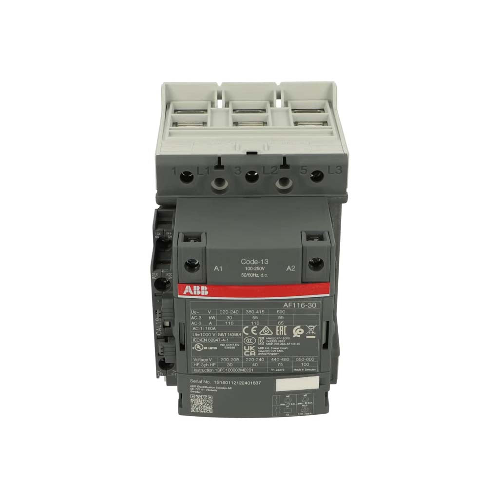 CONTACTOR TRIPOLAR S/AF BOBINA MULTITENSION 100-250VCA/VCD 75HP/460V AF116 ABB 1SFL427001R1311