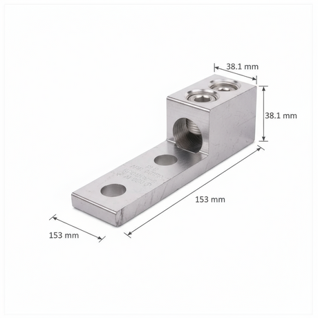 ZAPATA TERMINAL BIMETALICA MEC P/1 CABLE 2 BARRENOS A SUP. PLANA CAL.800MCM - 300MCM THOMAS & BETTS ADR80-12D