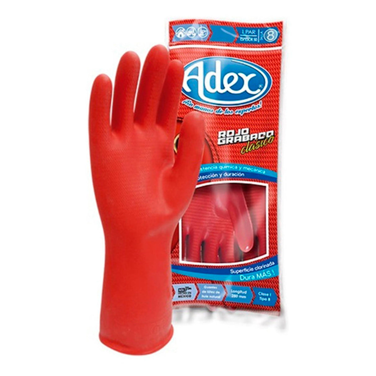 GUANTE ADEX ROJO #8