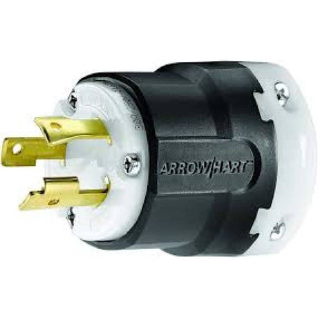 CLAVIJA "ULTRAGRIP" 2P 3H 30A 480VCA NEMA L8-30 GRADO IND. NEGRO Y BLANCO